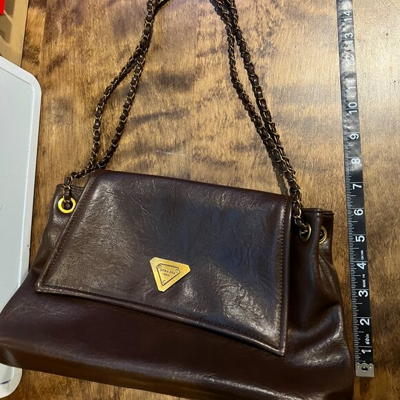 Designer inspired chocolate brown shoulder bag handbag purse - Picture 3 of 7